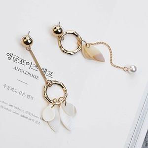 Gold Asymmetrical Drop Earrings